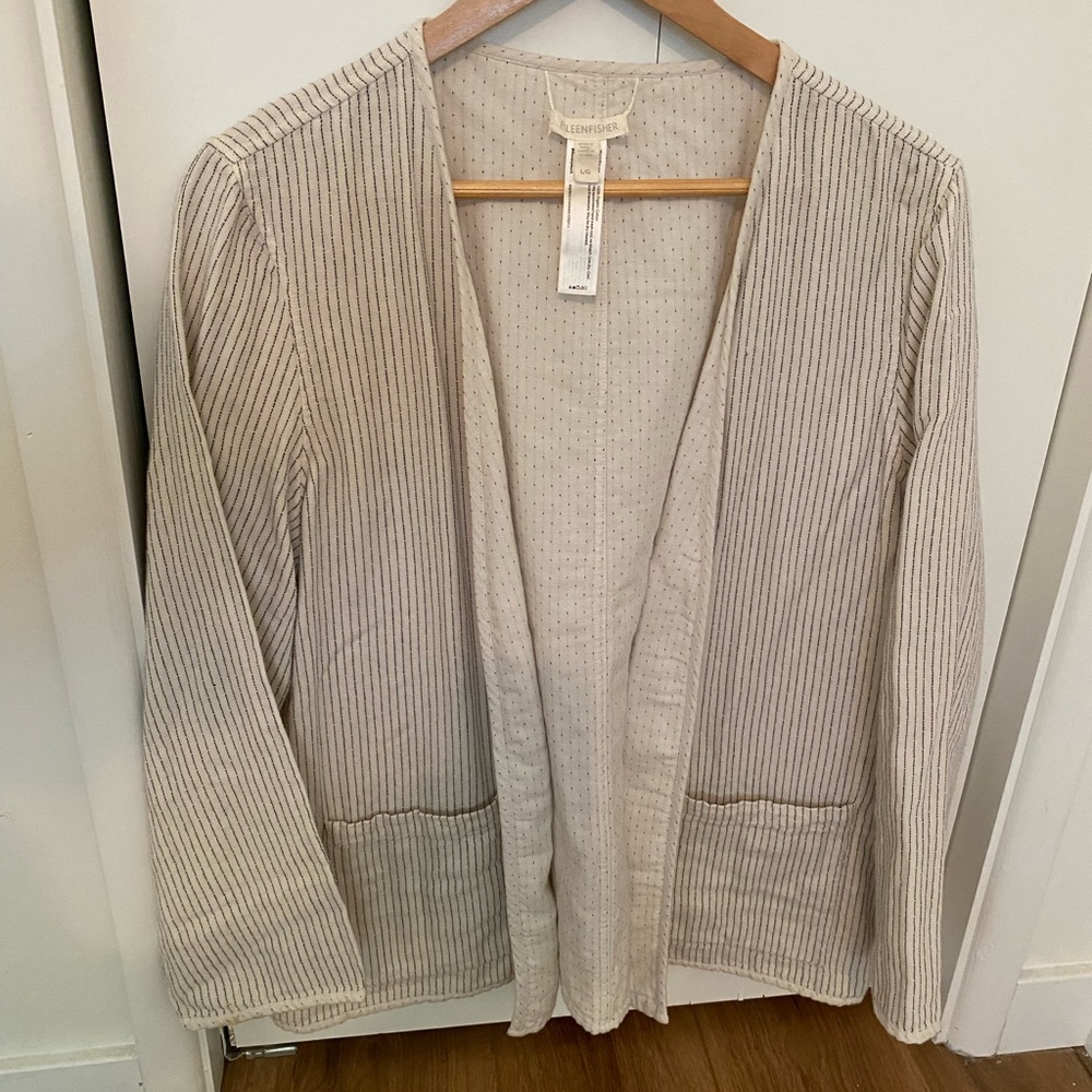 Eileen Fisher Reversible Organic Cotton Doubleweave Kimono Jacket